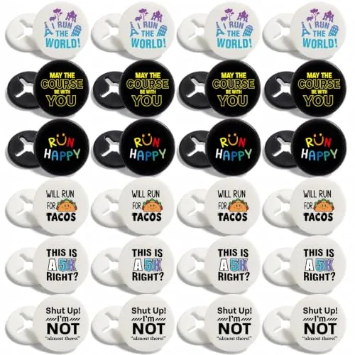 24 Piece Funny Running Bib Clips Runner Race Number Fix