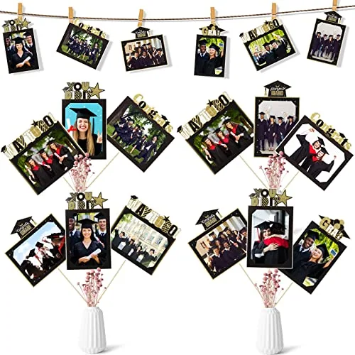 24 Piece 2026 Graduation Party Decorations Photo Display, Black