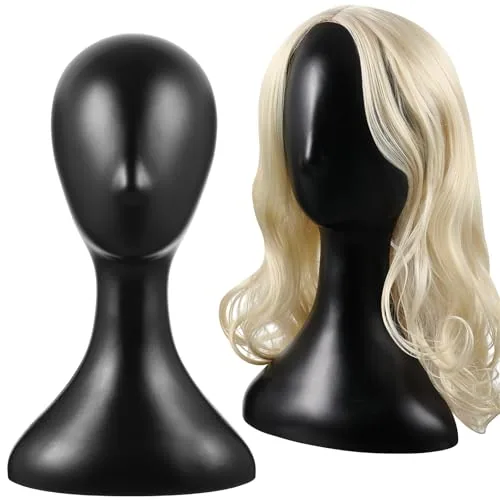 2 Piece 4 Pack 16 Inch Mannequin Head, Black