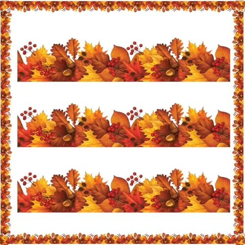 44 Piece 50.5 ft Fall Bulletin Board Borders 44 Pcs Maple Leaves