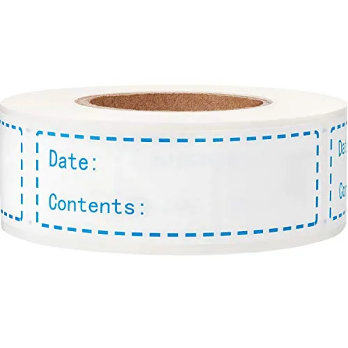 300 Piece Removable Freezer Labels 1 x 3 Inch Food Storage Stickers, Blue