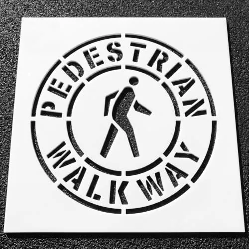 24"x24" Pedestrian Walkway Sign Stencils, White