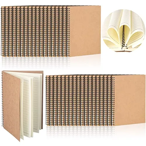 36 Piece Folding s A5 Spiral Notebook Hardcover Ruled Notebooks Soft Cover, Brown