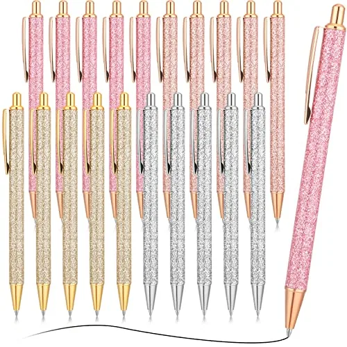20 Piece Fancy Sparkle Glitter Ballpoint Pens, Silver