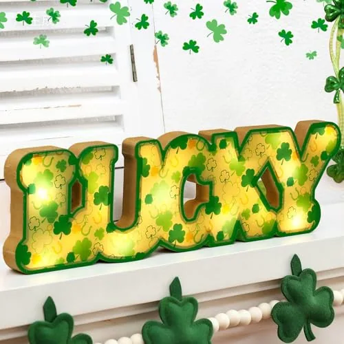 Light up St Patricks Day Decorations, Green