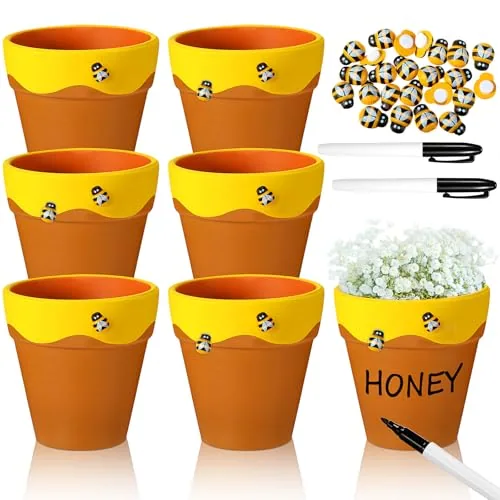 6 Piece Honey Pot Set, Brown