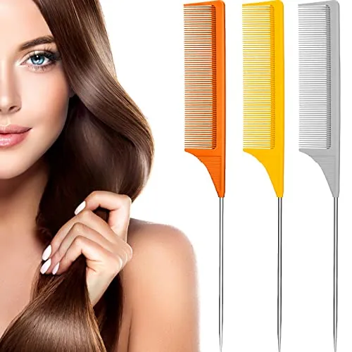 Rat Tail Comb Carbon Fiber, Orange