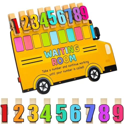 School Bus Classroom Management Tool Waiting Room Sign, Multicolour