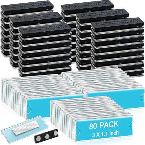 Magnetic Name Tag Holders, Clear