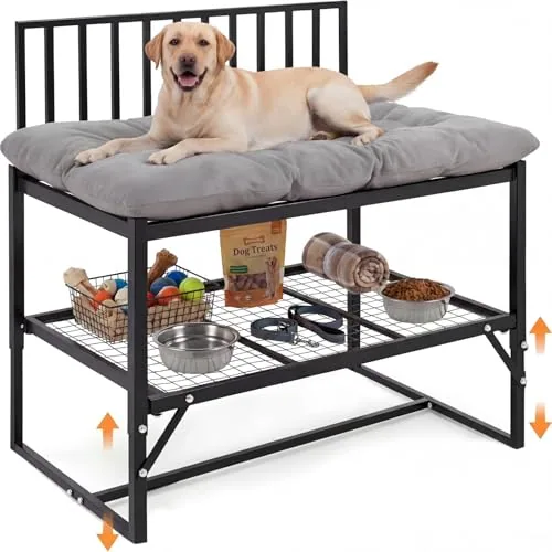 Adjustable Bedside Dog Bed, Black