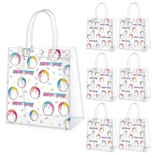 20 Piece Ice Cream Drip Baseball Clear Gift Bag, White