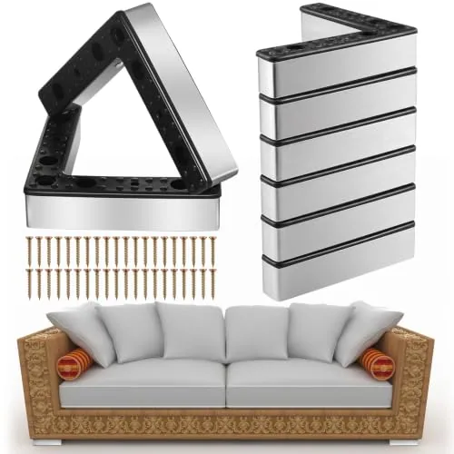 8 Piece 1.06 Inch Outdoor Patio Furniture Riser L Shaped Sofa, Black
