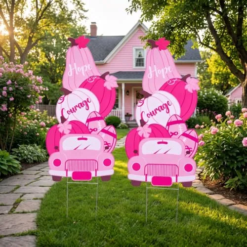 28 Inch Breast Cancer Awareness Decorations 3 Tiered Pink