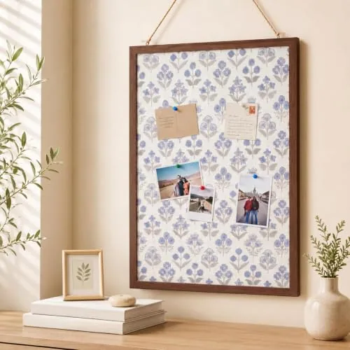 17" x 23" Linen Cork Board, Blue