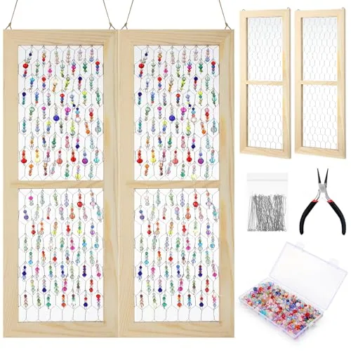 800 Piece Chicken Wire Wooden Frame, Multicolour