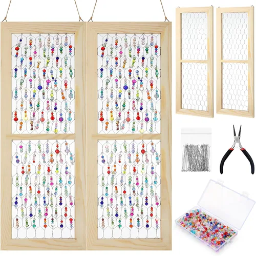 800 Piece Chicken Wire Wooden Frame, Multicolour