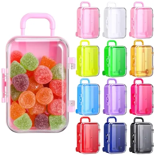 12 Piece Mini Suitcase Party Favor Gift Box 2.99 x 2.01 x 1.5, Multicolour