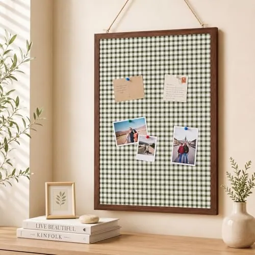 17" x 23" Linen Cork Board, Green