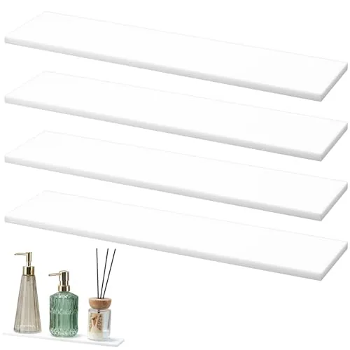 4 Piece White Acrylic Medicine Shelves