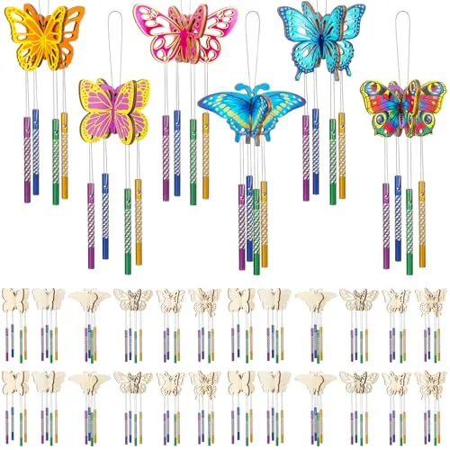30 Piece Wind Chime Kit Make Your Own Butterfly Windchimes