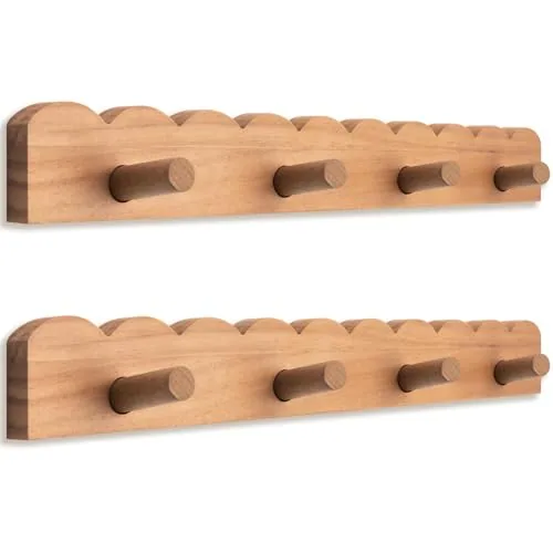 Scalloped Coat Rack Wall Mount Cute Nursery Wall Hook 16, Wood