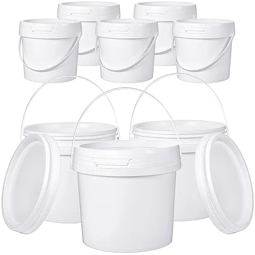 8 Piece Plastic Bucket, White