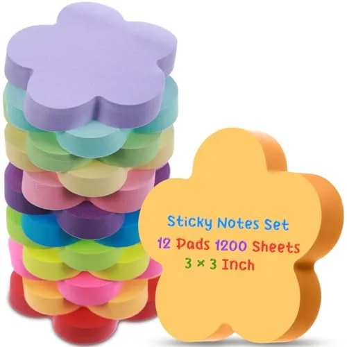 Flower Sticky Notes 3 Inch, Multicolour