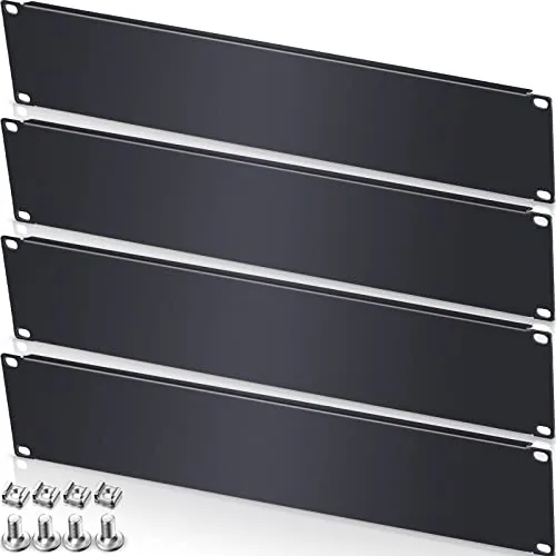 10 Piece Blank Rack Mount Panel Spacer Metal Blank Panel Black