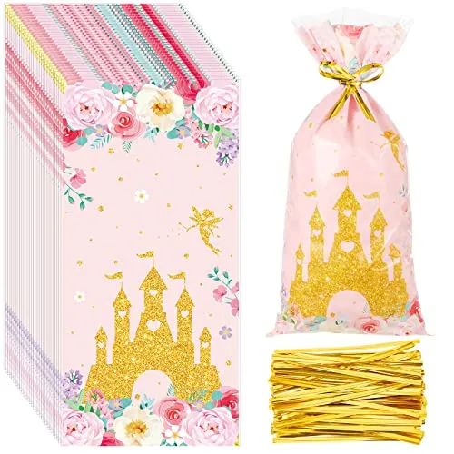 100 Piece Princess Theme Cellophane Treat Bags