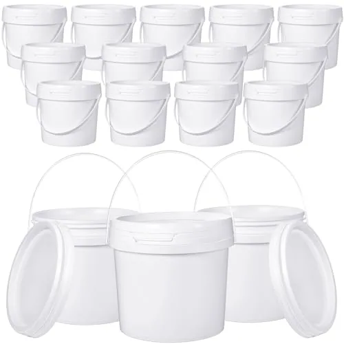 16 Piece Plastic Bucket, White