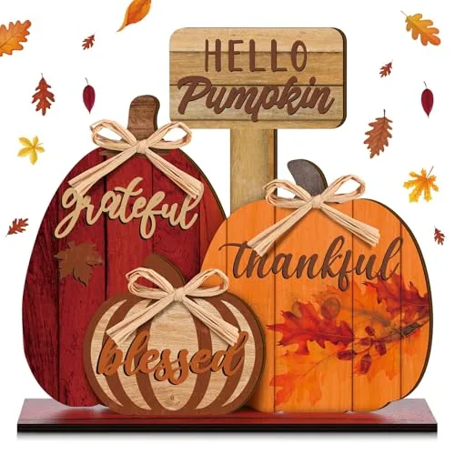 Hello Pumpkin Fall Decor, Red