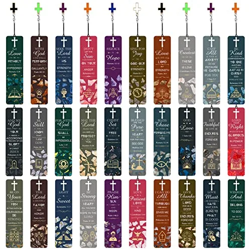 30 Piece Christian Bookmarks, Multicolour