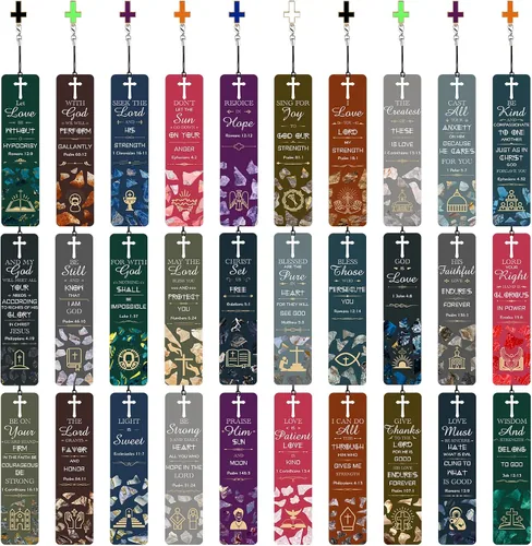 30 Piece Christian Bookmarks, Multicolour