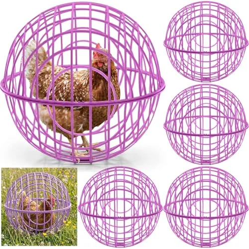 Chicken Ball Cage Movable Mesh Rabbit Coops Plastic, Purple