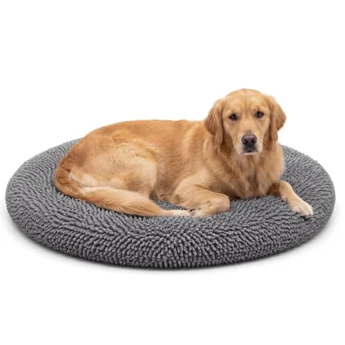 45 Inch Round Dog Bed, Grey