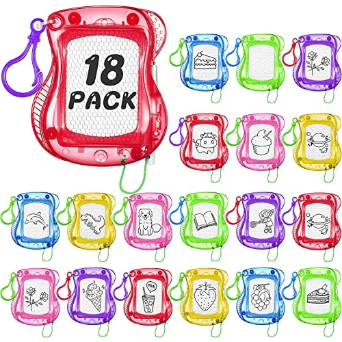 18 Piece Mini Magnetic Drawing Board, Multicolour
