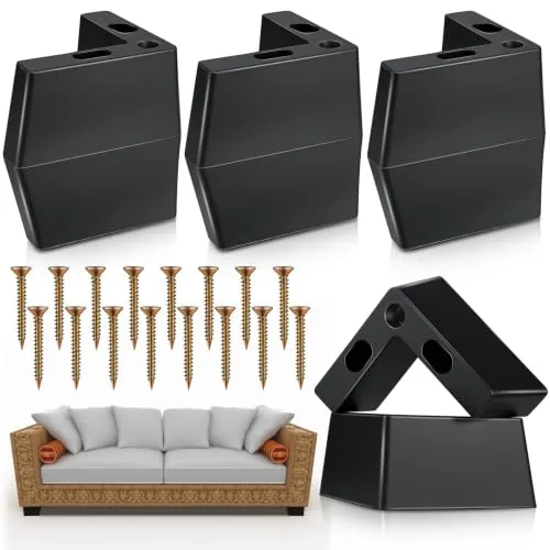 8 Piece 1.97 Inch Outdoor Patio Furniture Riser L Shaped Sofa, Black