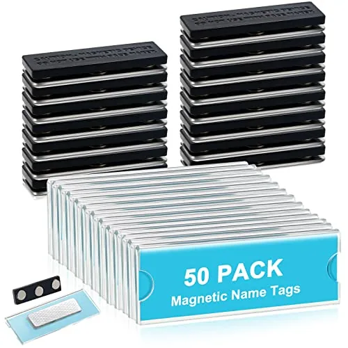 Magnetic Name Tag Holders, Clear
