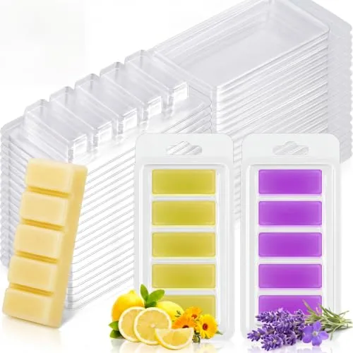 100 Piece 5 Cell Wax Melt Molds Empty Clear Wax Containers Easy to