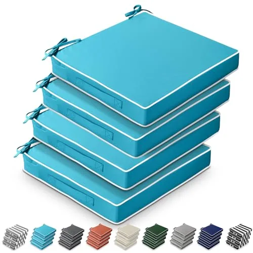 4 Piece Patio Chair Cushion Covers, Blue