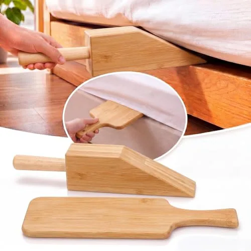 Folding Mattress Lifter & Bed Maker Tool, Wood