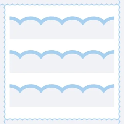 44 Piece 50.5 ft Blue Bulletin Board Borders 44 Pcs Blue and White
