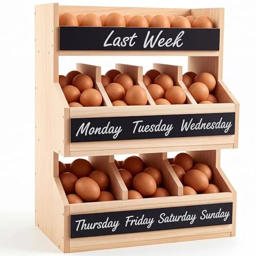 Wooden Egg Holder Countertop, Natural
