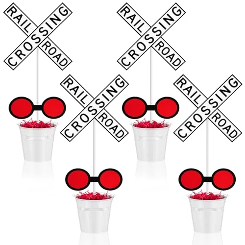 18" Train Crossing Traffic Light Decoration DIY Railroad, Multicolour