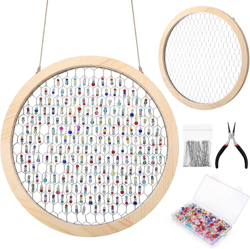 800 Piece Chicken Wire Wooden Frame, Multicolour
