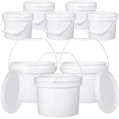 8 Piece Plastic Bucket, White