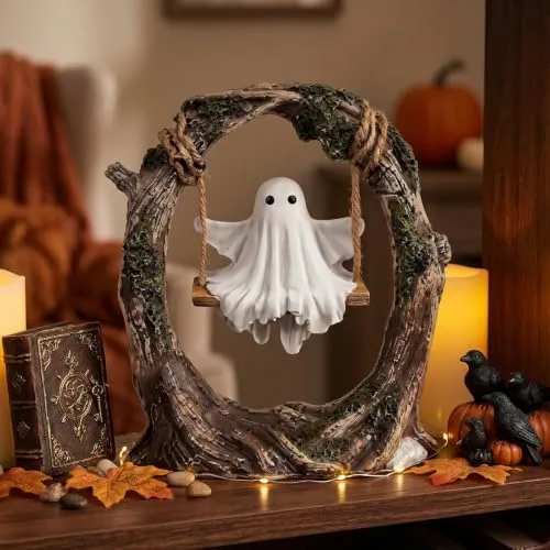 Swinging Ghost on Tree Halloween Table Decor Halloween, Multicolour