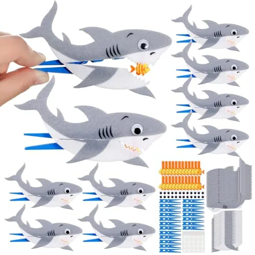 Self-Adhesive Shark Clothespin Craft Kit