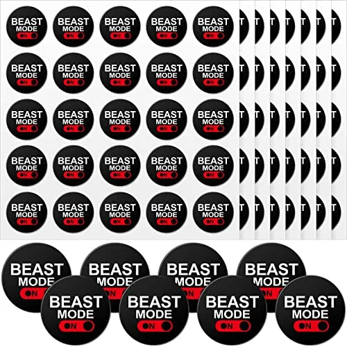 200 Piece Self-Adhesive Beast Mode Football Helmet Stickers 1-1/8 Inches Sports, Black