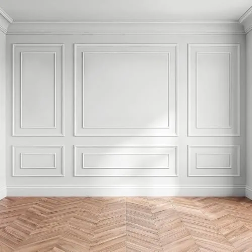 6 Piece Pre Cut Wall Molding Set Ready to Assemble Wainscoting, White